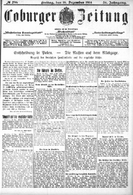 Coburger Zeitung Freitag 18. Dezember 1914