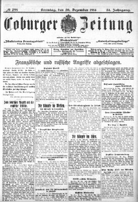 Coburger Zeitung Sonntag 20. Dezember 1914