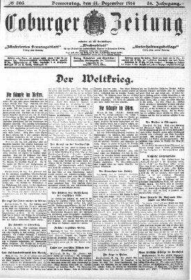 Coburger Zeitung Donnerstag 31. Dezember 1914