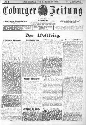 Coburger Zeitung Donnerstag 7. Januar 1915