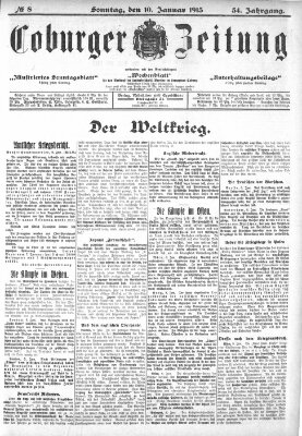 Coburger Zeitung Sonntag 10. Januar 1915