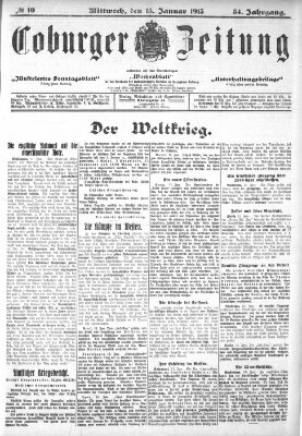 Coburger Zeitung Mittwoch 13. Januar 1915