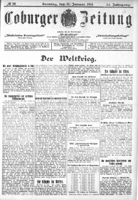 Coburger Zeitung Sonntag 17. Januar 1915