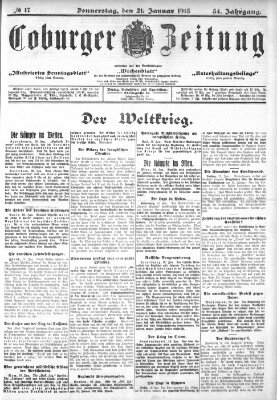 Coburger Zeitung Donnerstag 21. Januar 1915