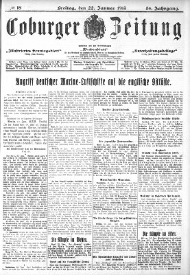 Coburger Zeitung Freitag 22. Januar 1915