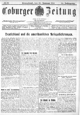 Coburger Zeitung Samstag 23. Januar 1915