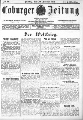 Coburger Zeitung Freitag 29. Januar 1915