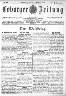 Coburger Zeitung Sonntag 7. Februar 1915