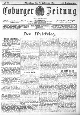 Coburger Zeitung Dienstag 9. Februar 1915