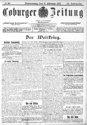 Coburger Zeitung Donnerstag 11. Februar 1915