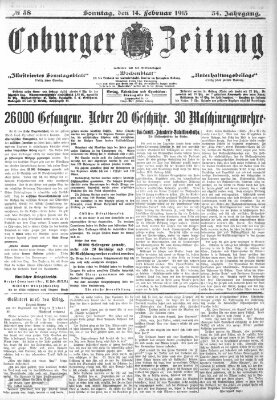 Coburger Zeitung Sonntag 14. Februar 1915