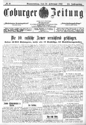 Coburger Zeitung Donnerstag 18. Februar 1915