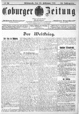 Coburger Zeitung Mittwoch 24. Februar 1915