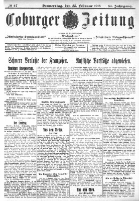 Coburger Zeitung Donnerstag 25. Februar 1915