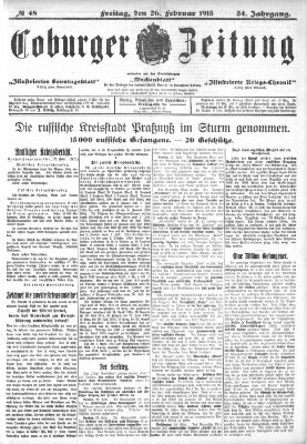 Coburger Zeitung Freitag 26. Februar 1915