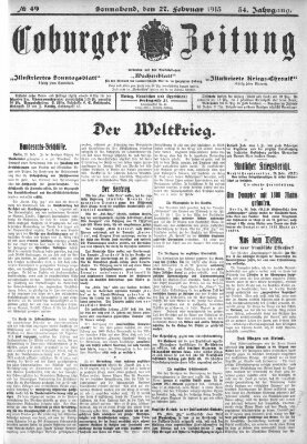 Coburger Zeitung Samstag 27. Februar 1915