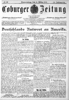 Coburger Zeitung Donnerstag 4. März 1915