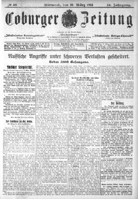 Coburger Zeitung Mittwoch 10. März 1915