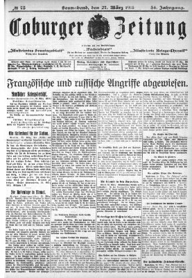 Coburger Zeitung Samstag 27. März 1915