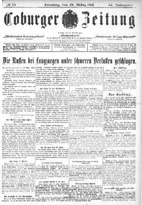 Coburger Zeitung Sonntag 28. März 1915