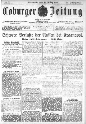 Coburger Zeitung Mittwoch 31. März 1915