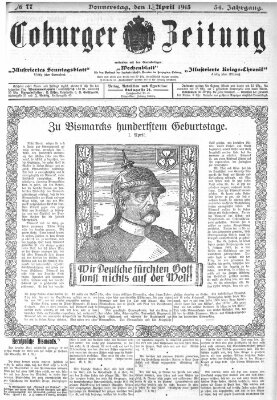 Coburger Zeitung Donnerstag 1. April 1915