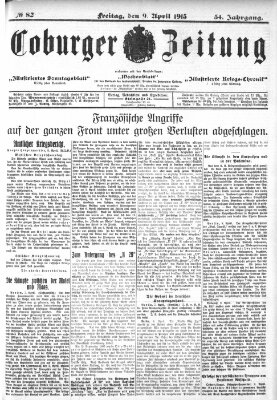 Coburger Zeitung Freitag 9. April 1915