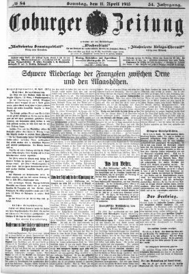 Coburger Zeitung Sonntag 11. April 1915