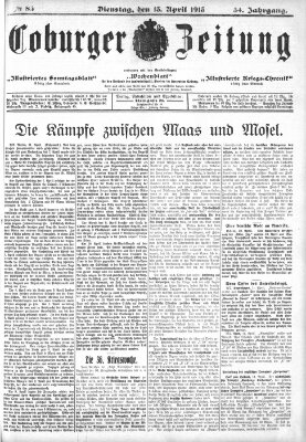 Coburger Zeitung Dienstag 13. April 1915