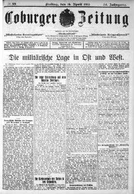 Coburger Zeitung Freitag 16. April 1915