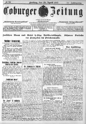 Coburger Zeitung Freitag 23. April 1915