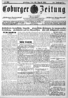 Coburger Zeitung Freitag 30. April 1915