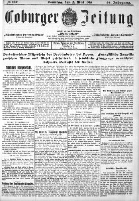 Coburger Zeitung Sonntag 2. Mai 1915