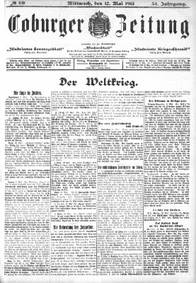 Coburger Zeitung Mittwoch 12. Mai 1915