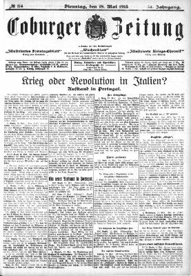 Coburger Zeitung Dienstag 18. Mai 1915