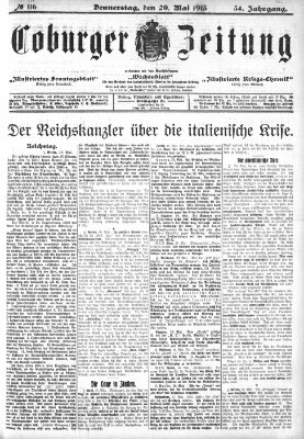 Coburger Zeitung Donnerstag 20. Mai 1915