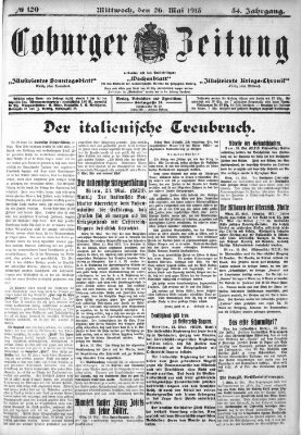 Coburger Zeitung Mittwoch 26. Mai 1915