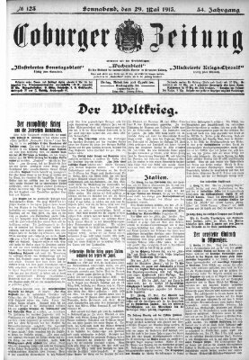 Coburger Zeitung Samstag 29. Mai 1915