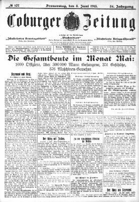 Coburger Zeitung Donnerstag 3. Juni 1915