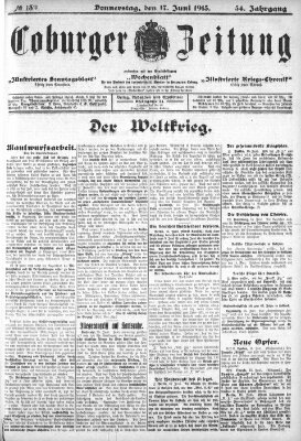 Coburger Zeitung Donnerstag 17. Juni 1915