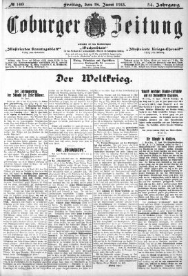 Coburger Zeitung Freitag 18. Juni 1915