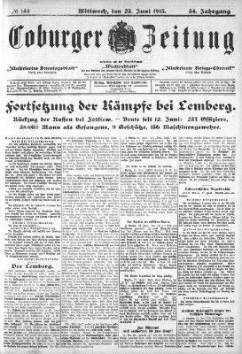 Coburger Zeitung Mittwoch 23. Juni 1915