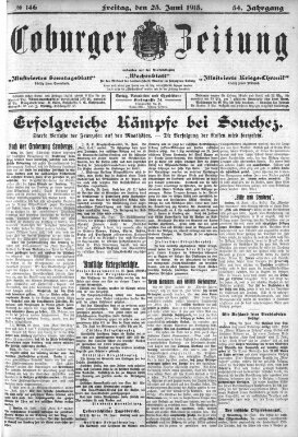 Coburger Zeitung Freitag 25. Juni 1915