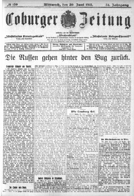 Coburger Zeitung Mittwoch 30. Juni 1915