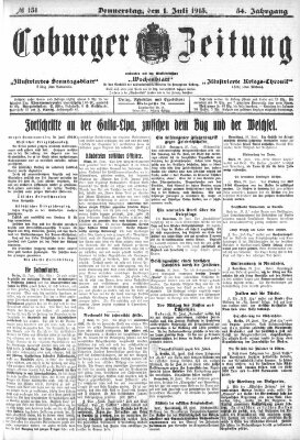 Coburger Zeitung Donnerstag 1. Juli 1915