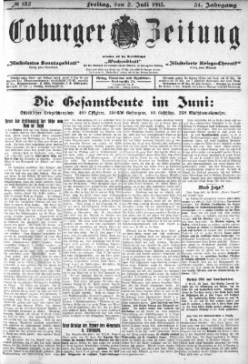 Coburger Zeitung Freitag 2. Juli 1915