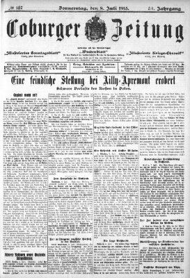 Coburger Zeitung Donnerstag 8. Juli 1915