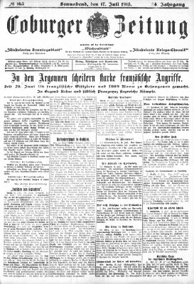 Coburger Zeitung Samstag 17. Juli 1915