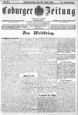 Coburger Zeitung Donnerstag 22. Juli 1915