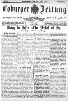 Coburger Zeitung Samstag 24. Juli 1915